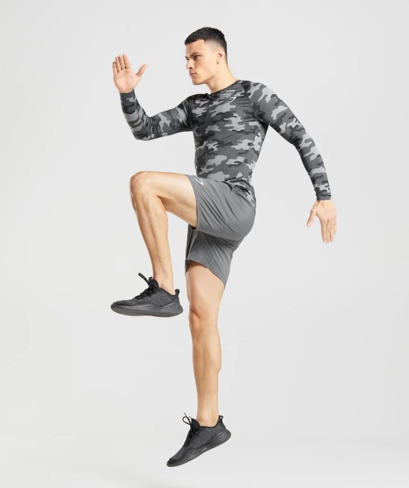 Men's Gymshark Element Baselayer Long Sleeve Top T-Shirts Camo | CA 18DN73